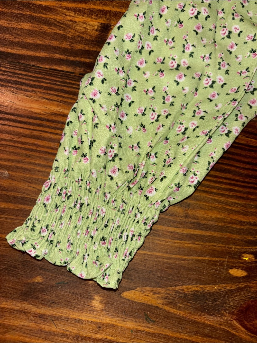 More to Come Floral Tie Front Crop Top | Women’s XS | Sage Green Long Sleeve - Picture 6 of 7